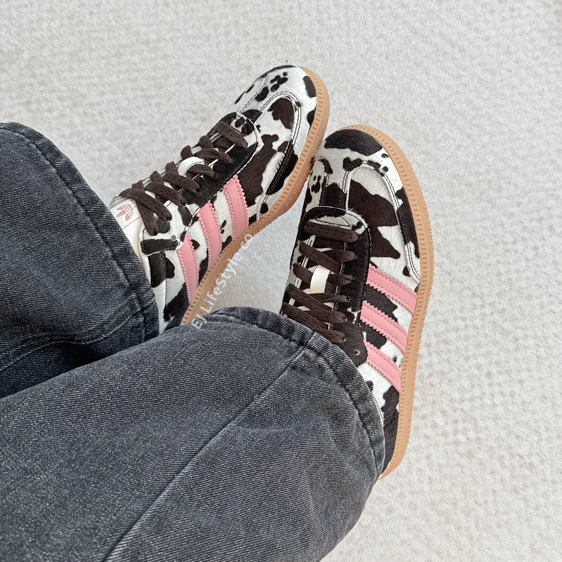 ADIDAS SAMBA OG 蜜桃粉 棕色 米白 焦糖底 乳牛紋 動物紋 女鞋 KK2239 / 調貨