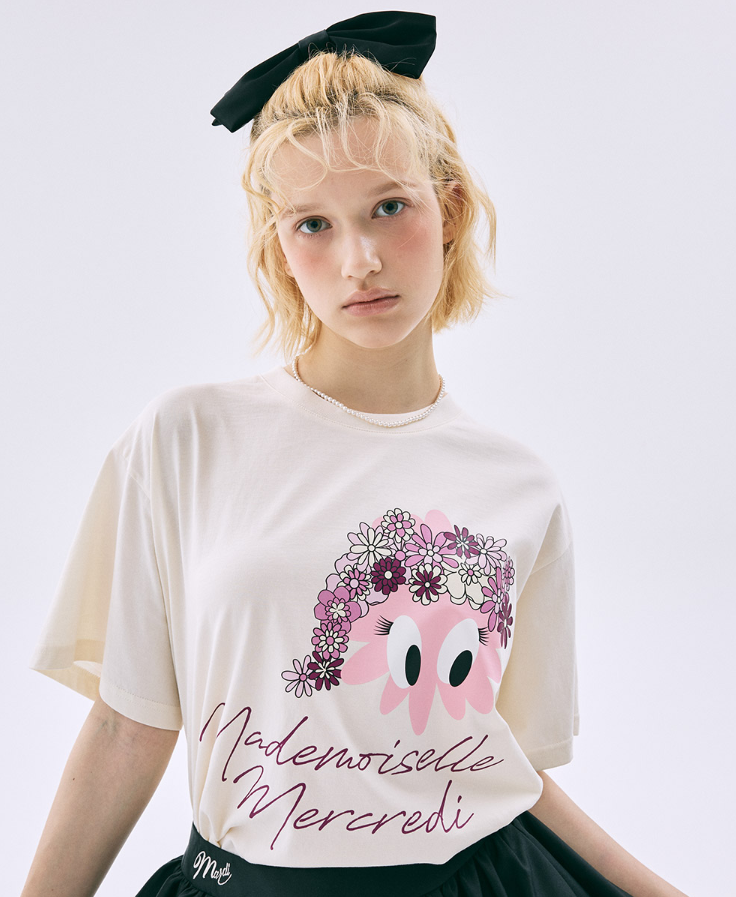 【韓國預購】AKR111121 MARDI MADEMOISELLE WITH LOGO 短袖上衣