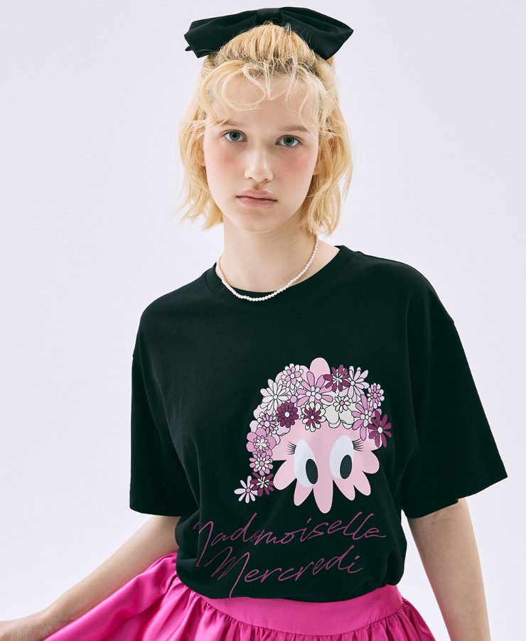 【韓國預購】AKR111121 MARDI MADEMOISELLE WITH LOGO 短袖上衣