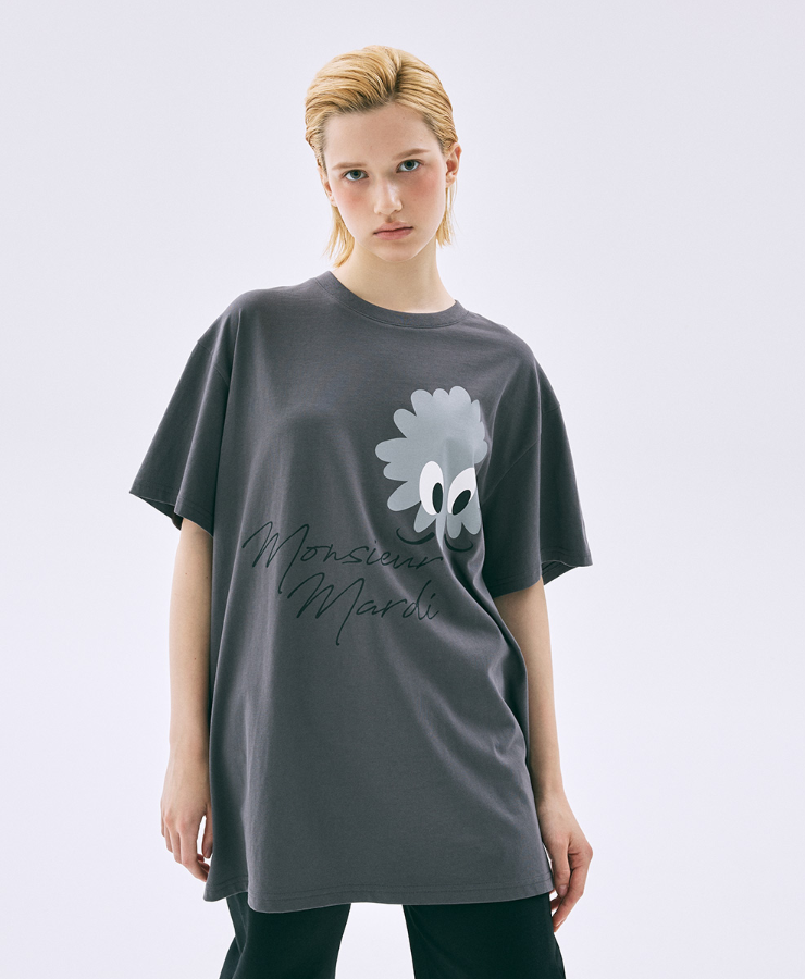 【韓國預購】AKR111123 MARDI UNISEX TSHIRT MONSIEUR WITH LOGO 男女同款短袖上衣