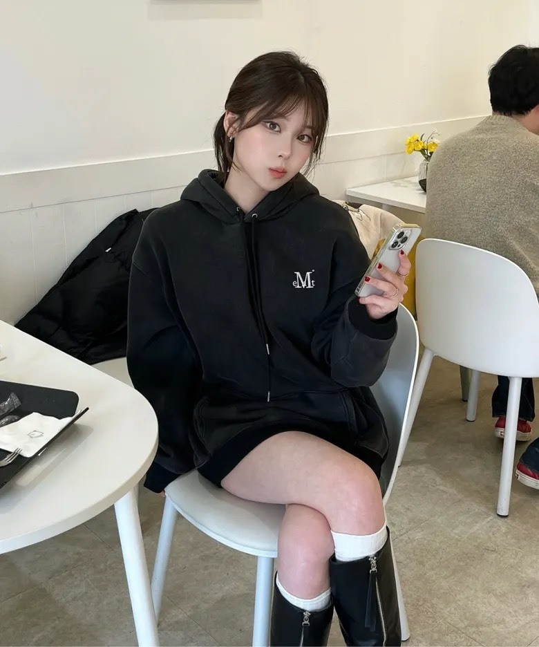 🇰🇷Mucent刺繡連帽大學踢