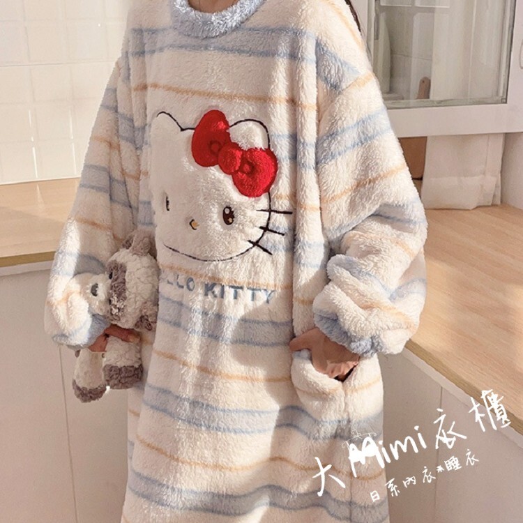 🔥暖呼呼系列-Kitty法蘭絨睡裙