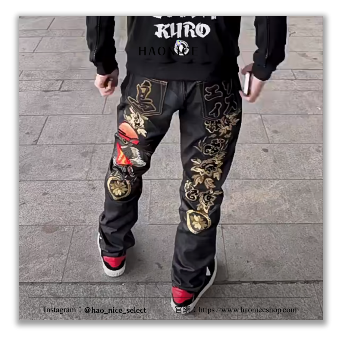 【HAO NICE】100%日本大阪正品 山根英彥EVISU 福神🇯🇵日系 刺繡 浮世繪 鳥🦜 街頭風長褲 牛仔褲