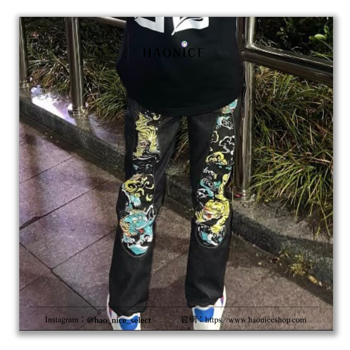 【HAO NICE】100%日本大阪正品 山根英彥EVISU 福神🇯🇵日系 刺繡 浮世繪 老虎 神獸 街頭風長褲 牛仔褲