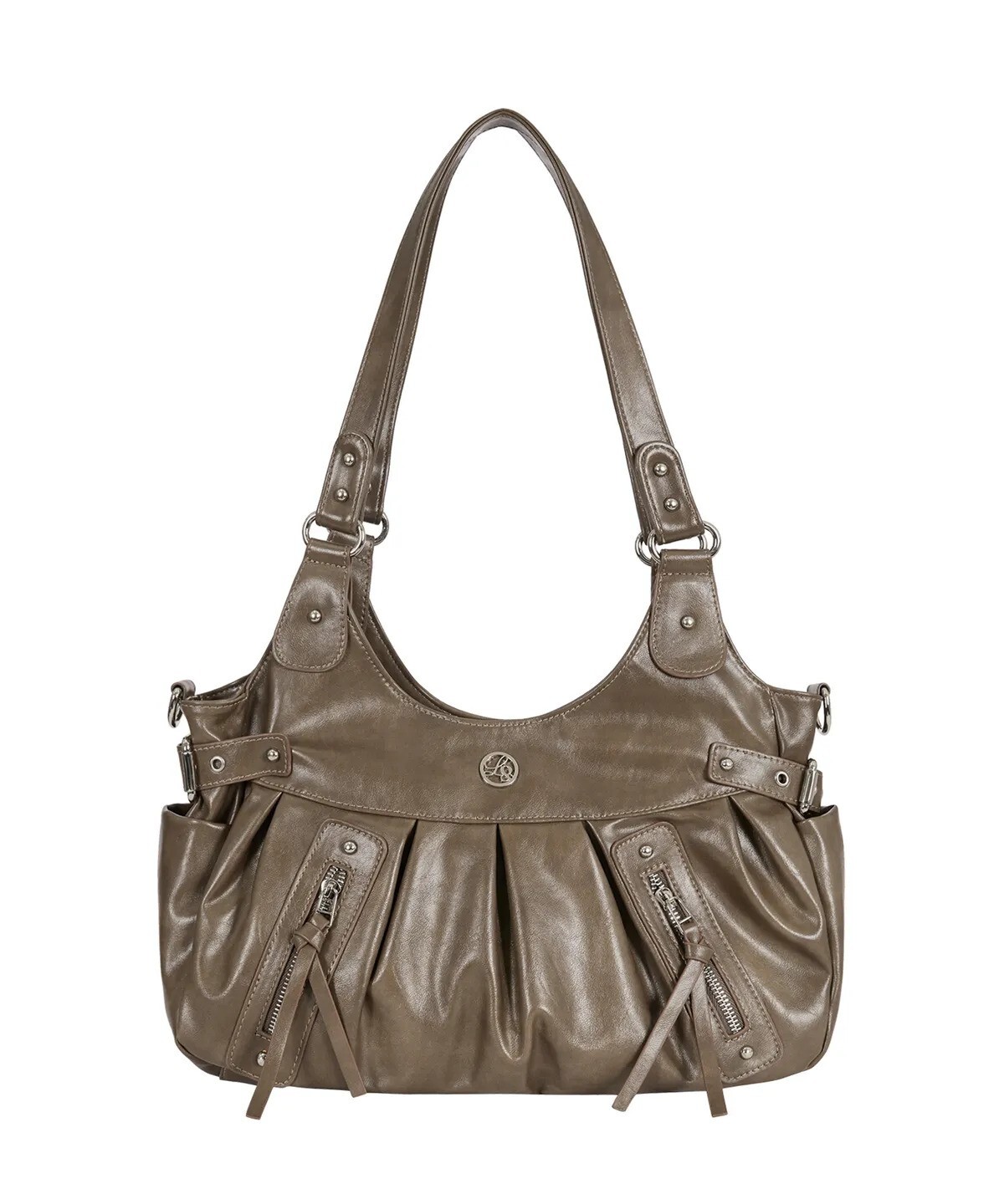 illigo - ambler buckle shoulder bag (beige)