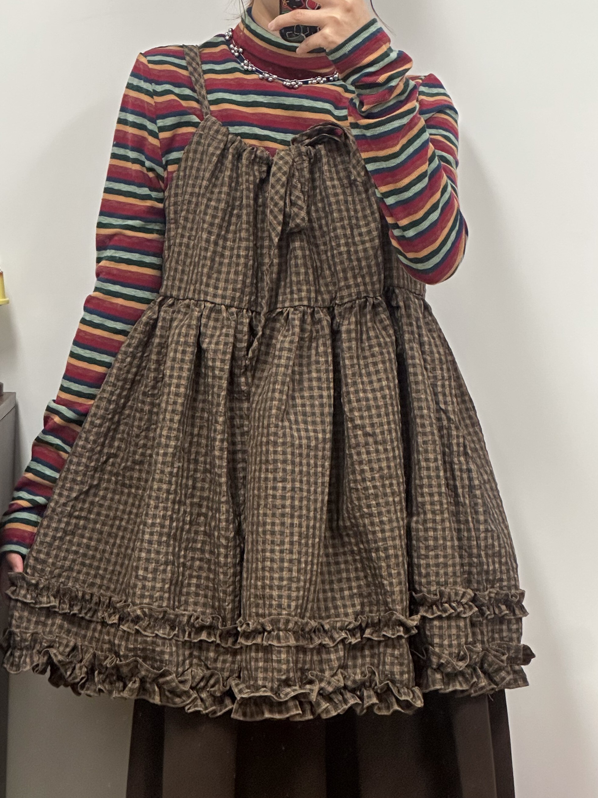 復古感彩虹間條TOP