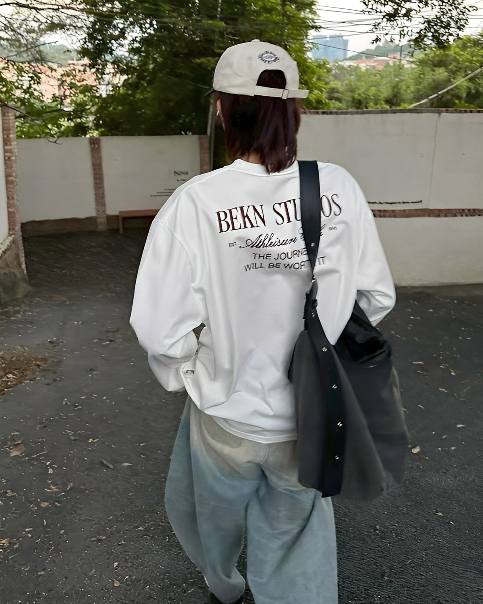 BEKN STUDIO 草寫 設計 純棉 長袖