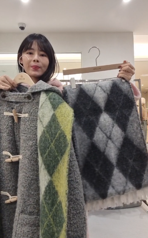 MB5230 菱格流蘇圍巾