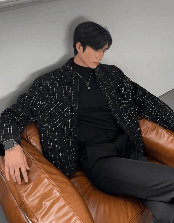 NOX 短版粗花呢小香外套