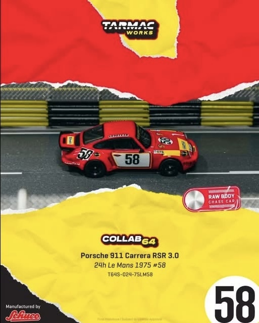 預訂 Pre Order - Tarmac Works Porsche 911 Carrera RSR 24h Le Mans