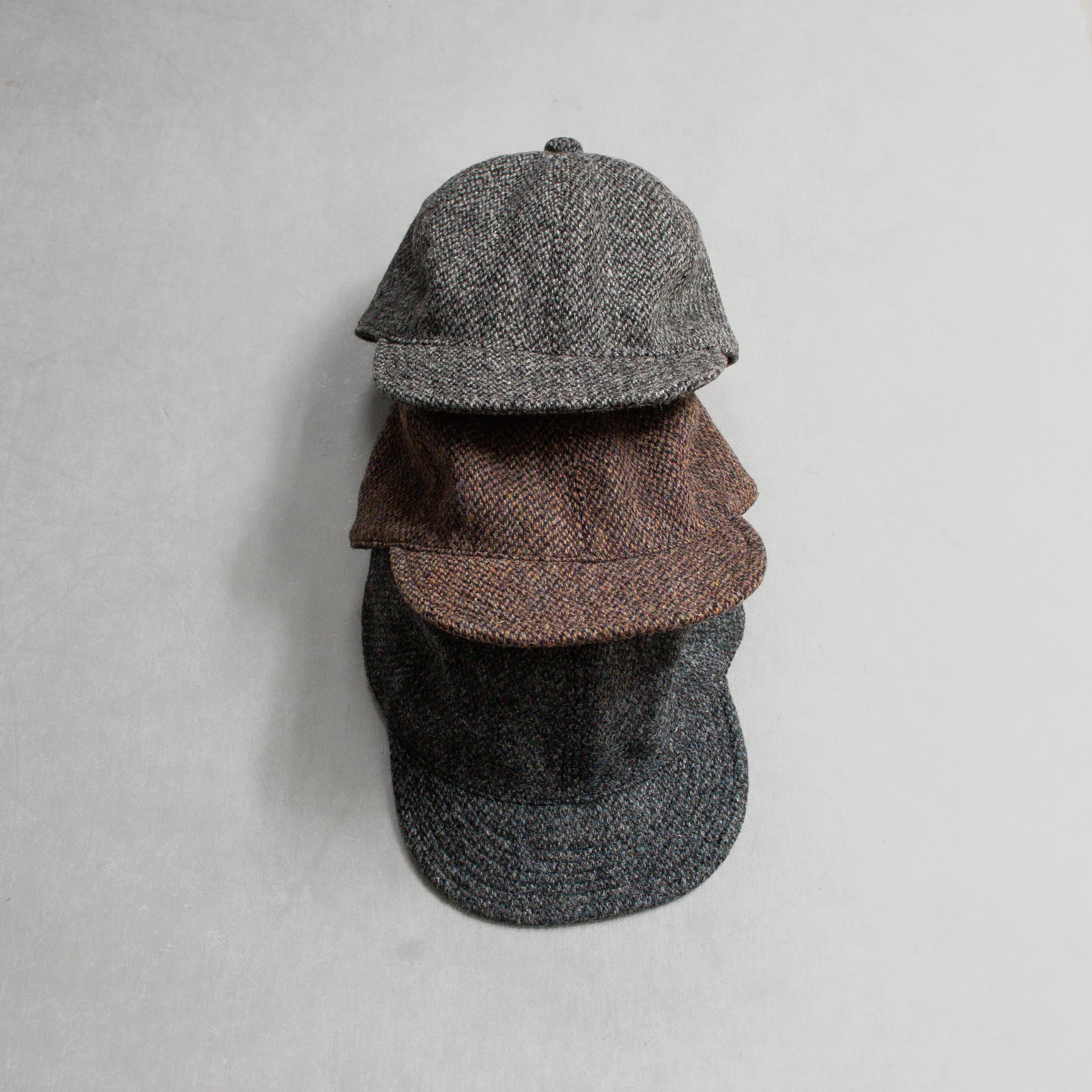 HIGHER HT25021 HARRIS TWEED OATMEAL CAP 羊毛 粗呢 棒球帽