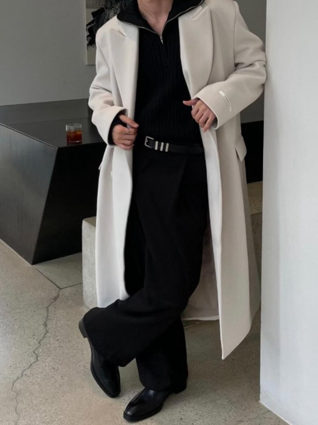 淨色孖襟長褸 D.B.Y.M-030JK