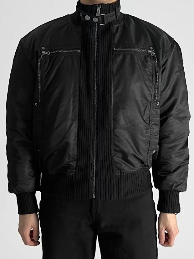 淨色企領拉鍊外套(薄夾棉) LOCAL-017JK