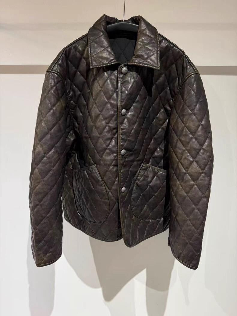 格紋反領開胸外套(薄夾棉) BALLOW-021JK