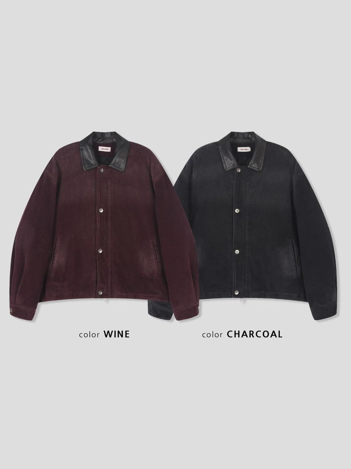 拼皮領開胸外套(薄夾棉) BALLOW-022JK