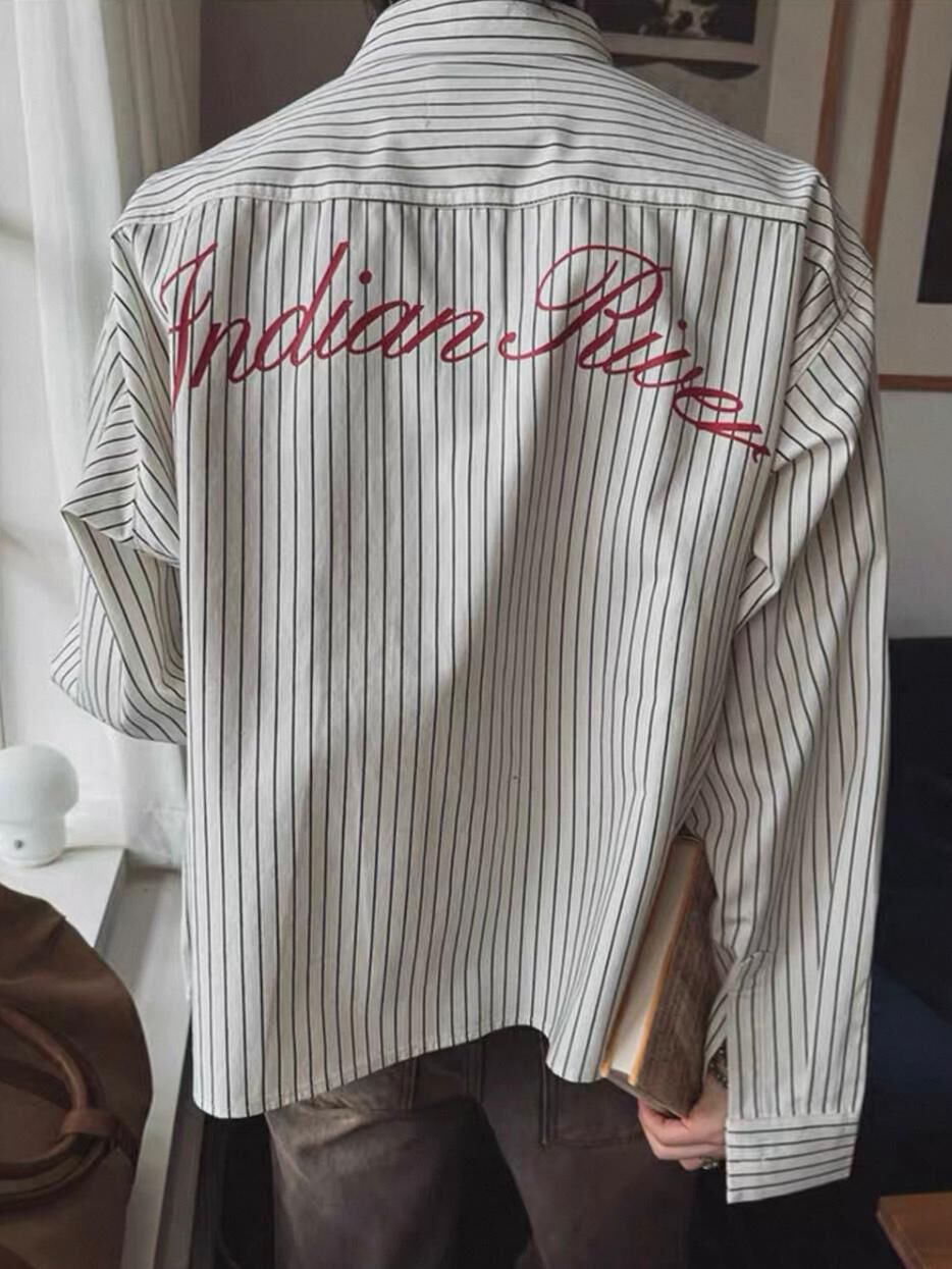 英文字直間長袖恤衫 C_y-121S