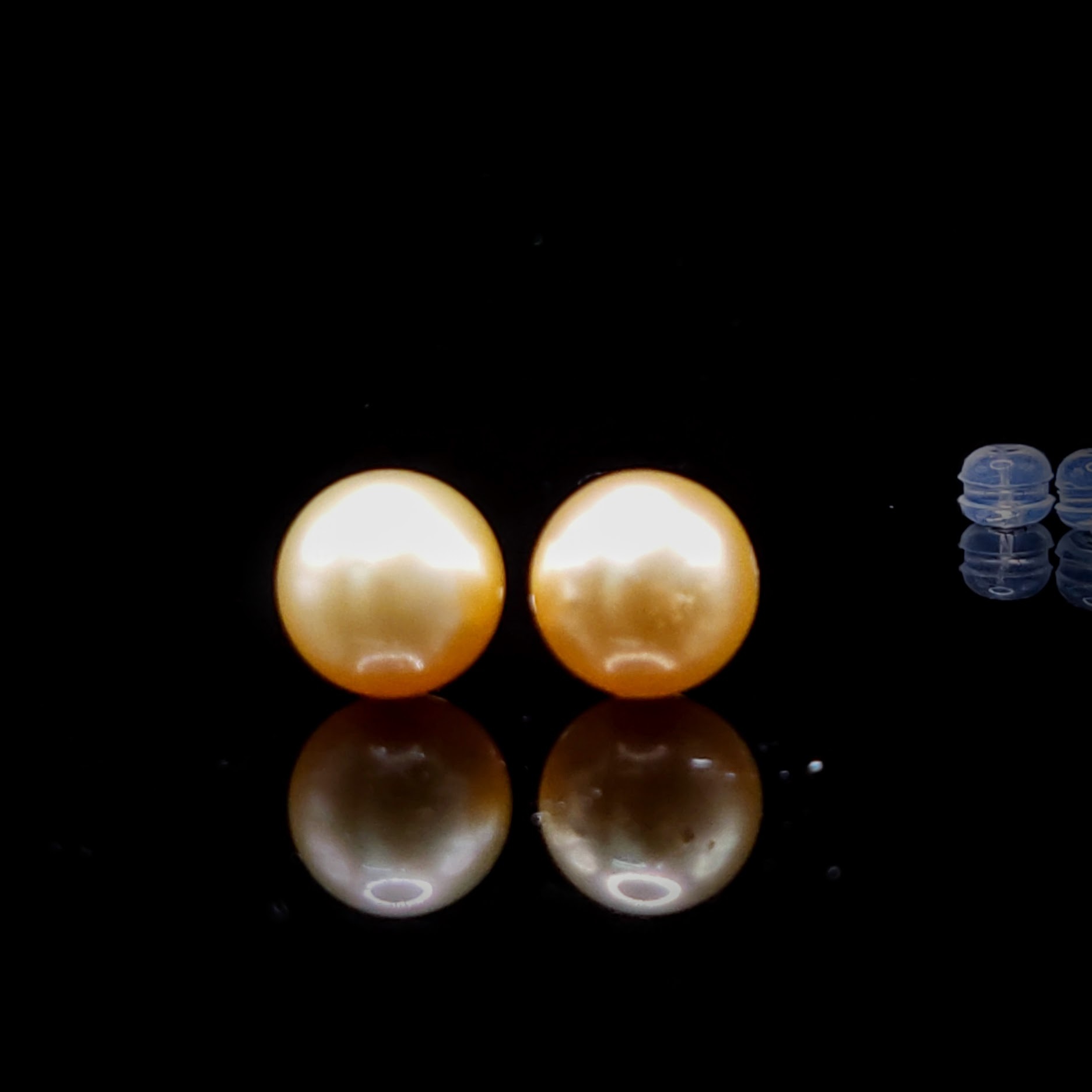 全新18K白金黃金珍珠耳環