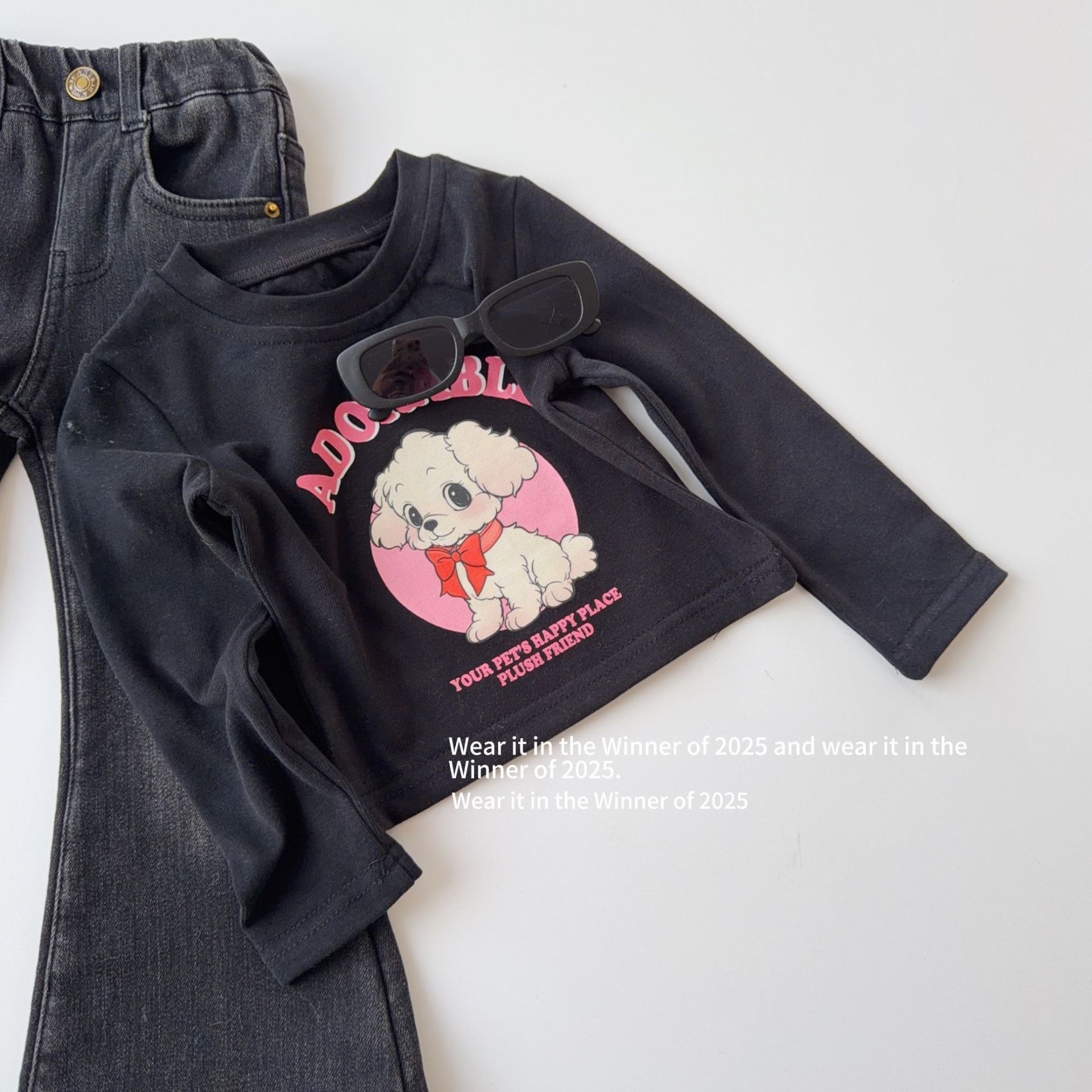 可愛狗狗黑色上衣