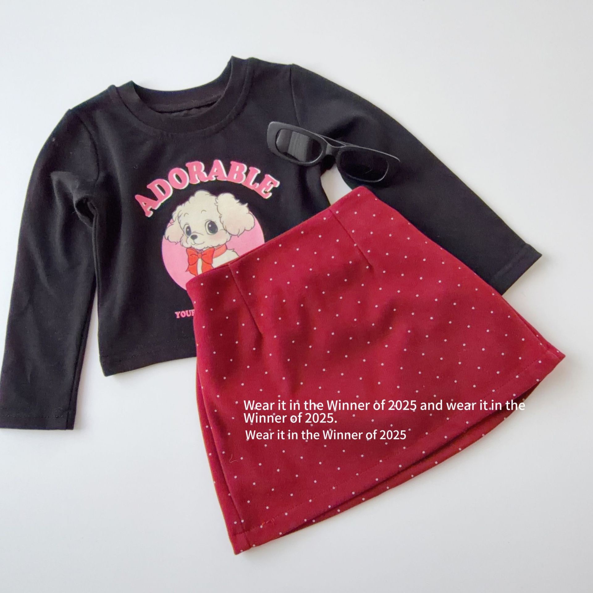 加厚磨毛點點裙