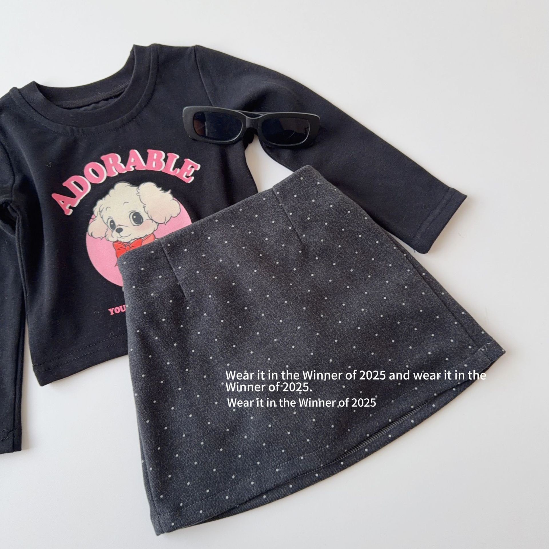 加厚磨毛點點裙