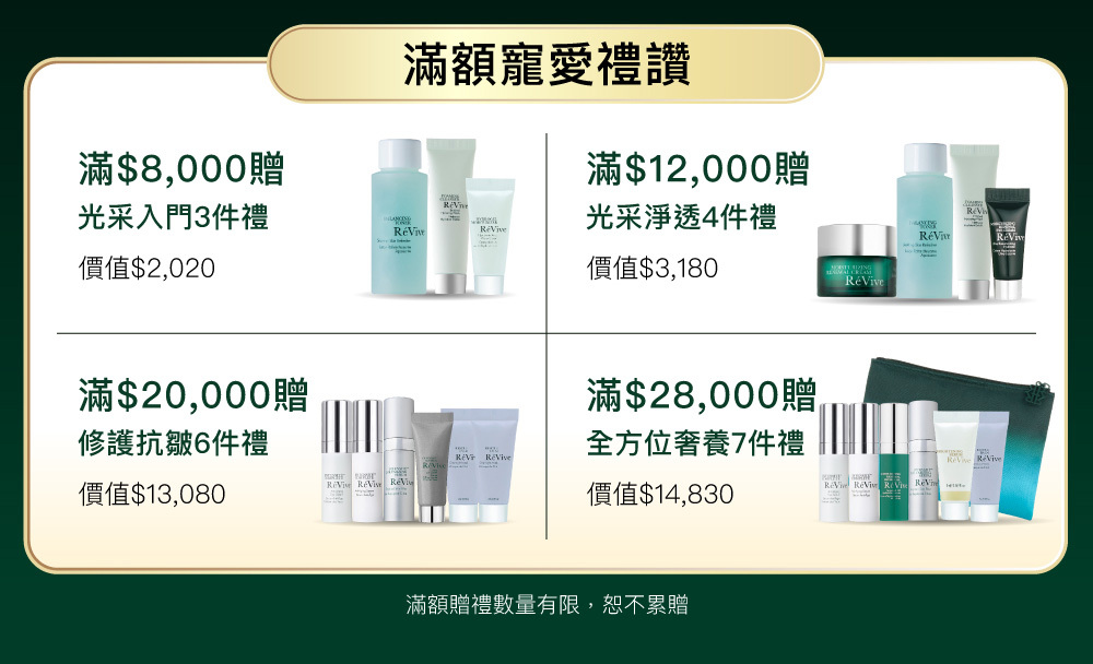 ReVive美國頂級權威醫學保養品牌，每月官網限定首購優惠，下單加碼贈再享 LINE POINTS回饋