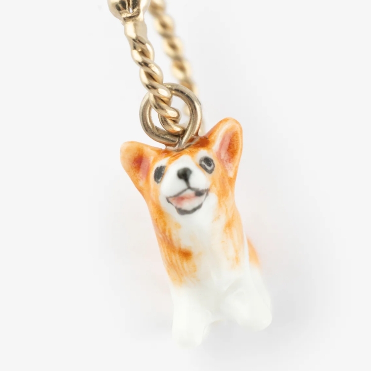 柯基迷你圈型耳環-單只