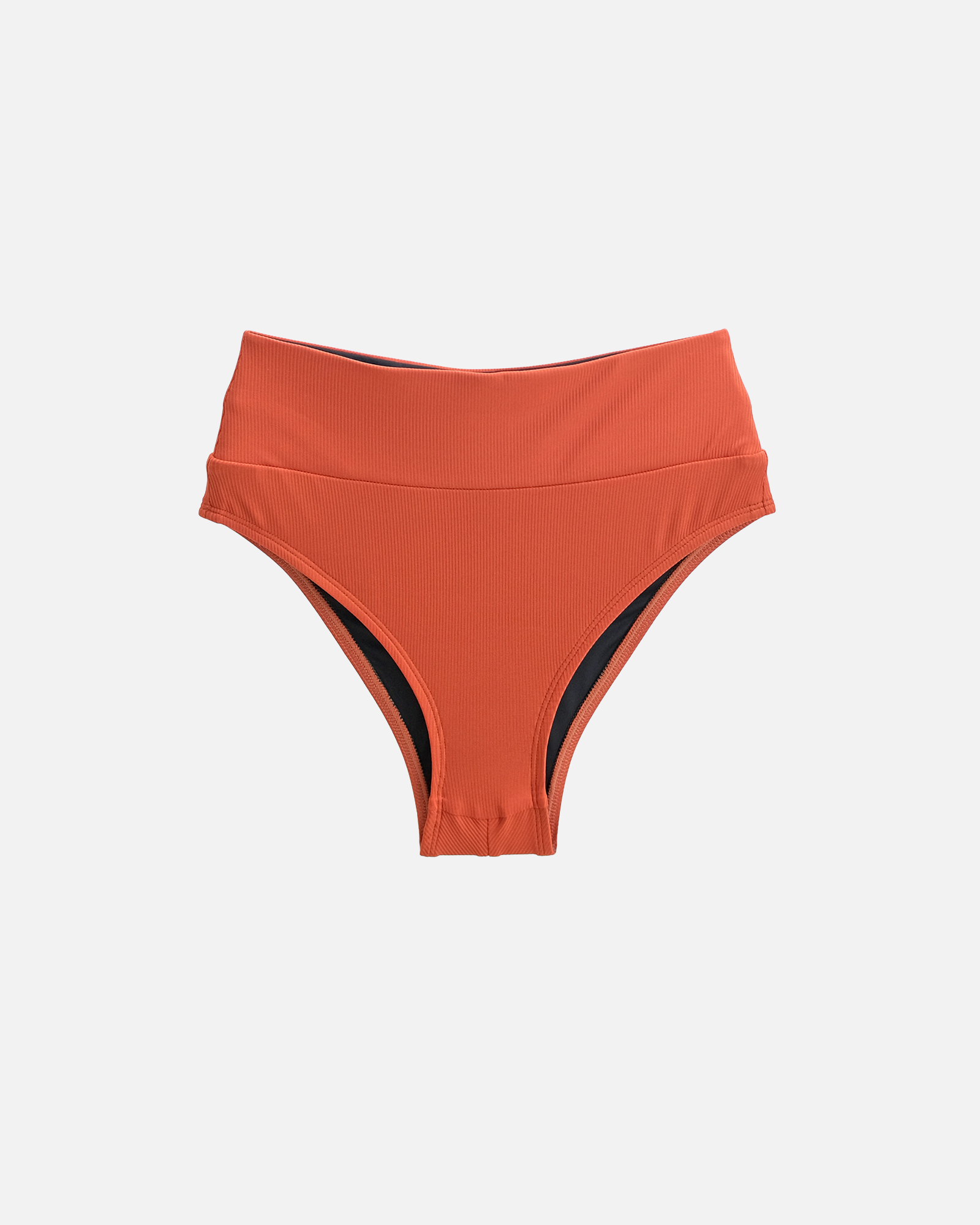 【羅紋燃橙】HWm 高腰蜜挖臀泳褲