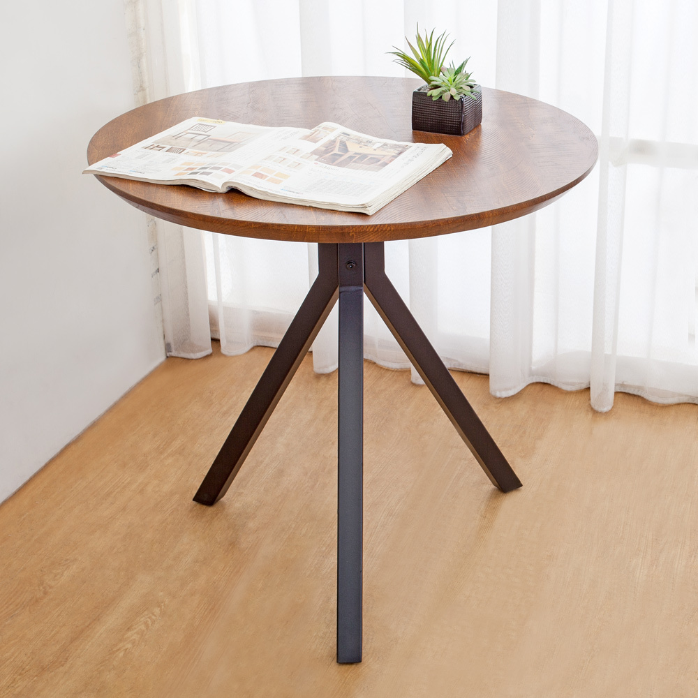 奇克2.7尺工業風圓形餐桌/洽談桌/休閒桌