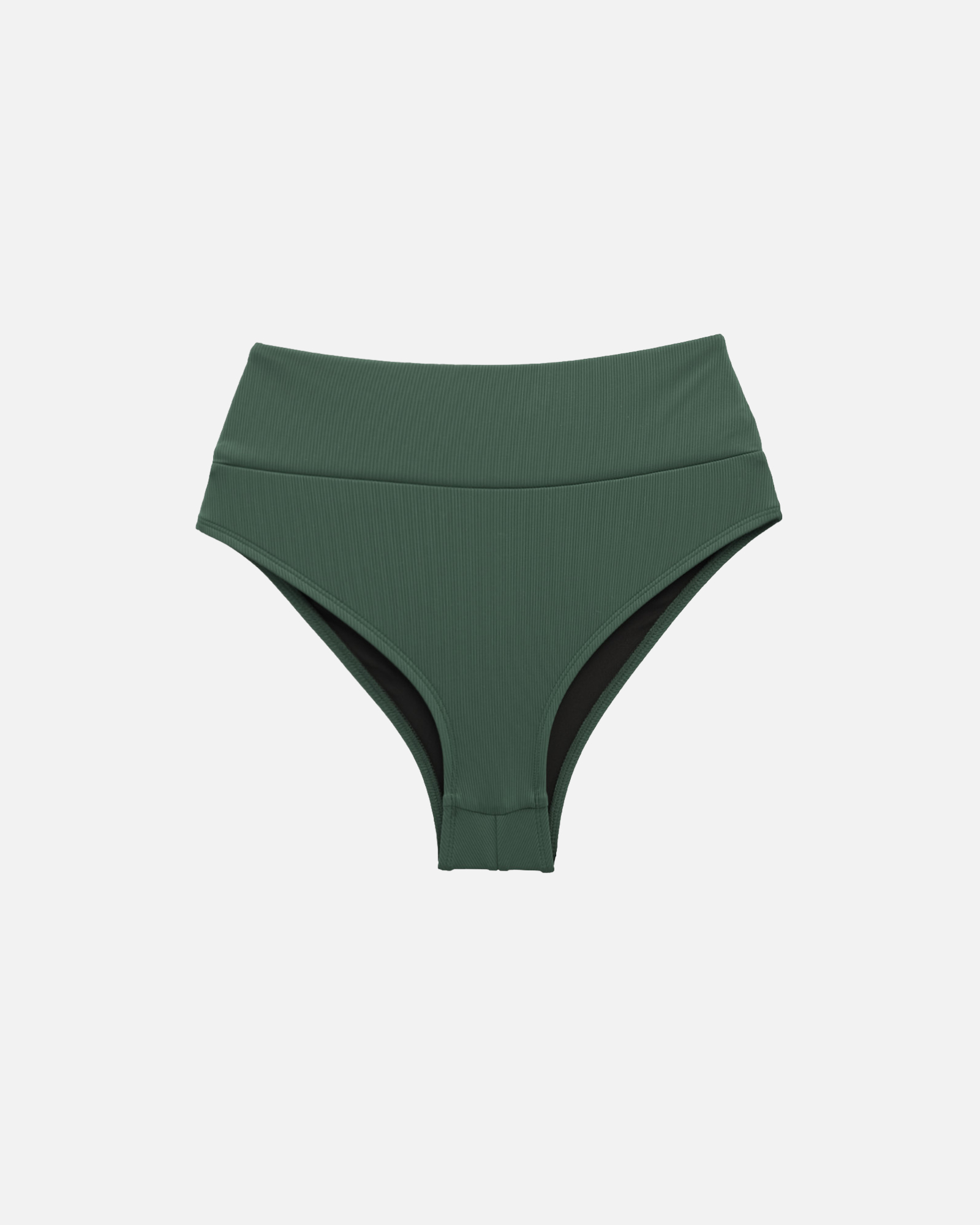 【羅紋森林綠】HWm 高腰蜜挖臀泳褲