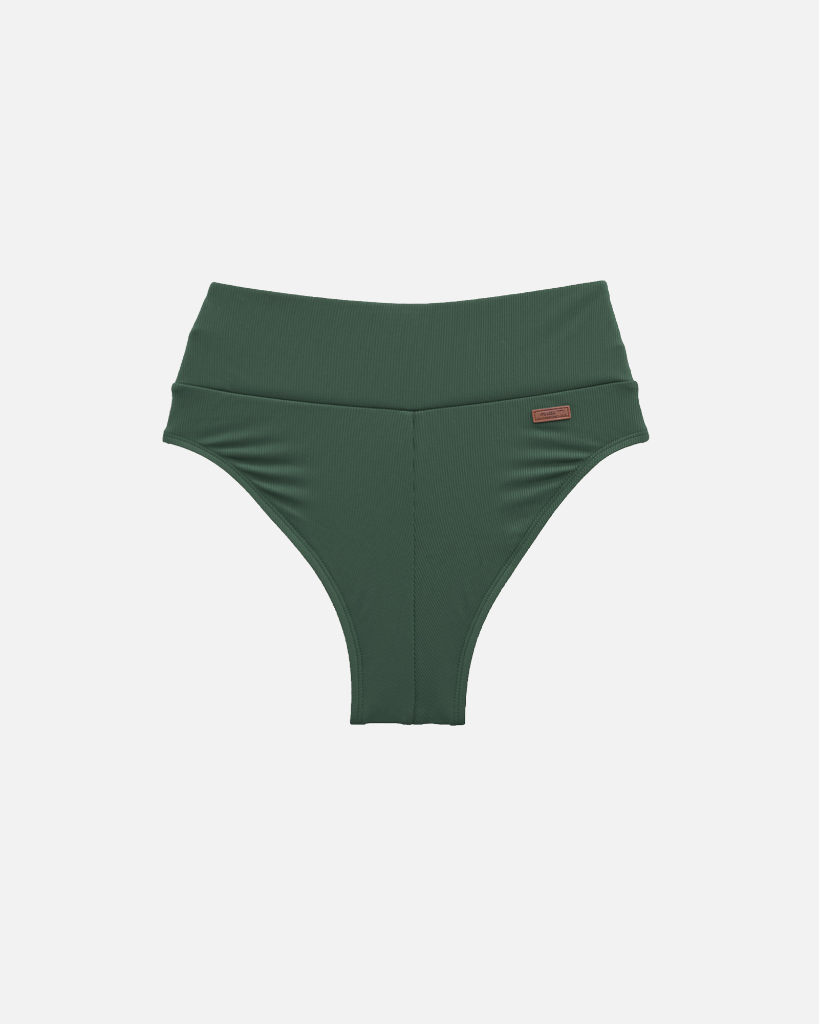 【羅紋森林綠】HWm 高腰蜜挖臀泳褲