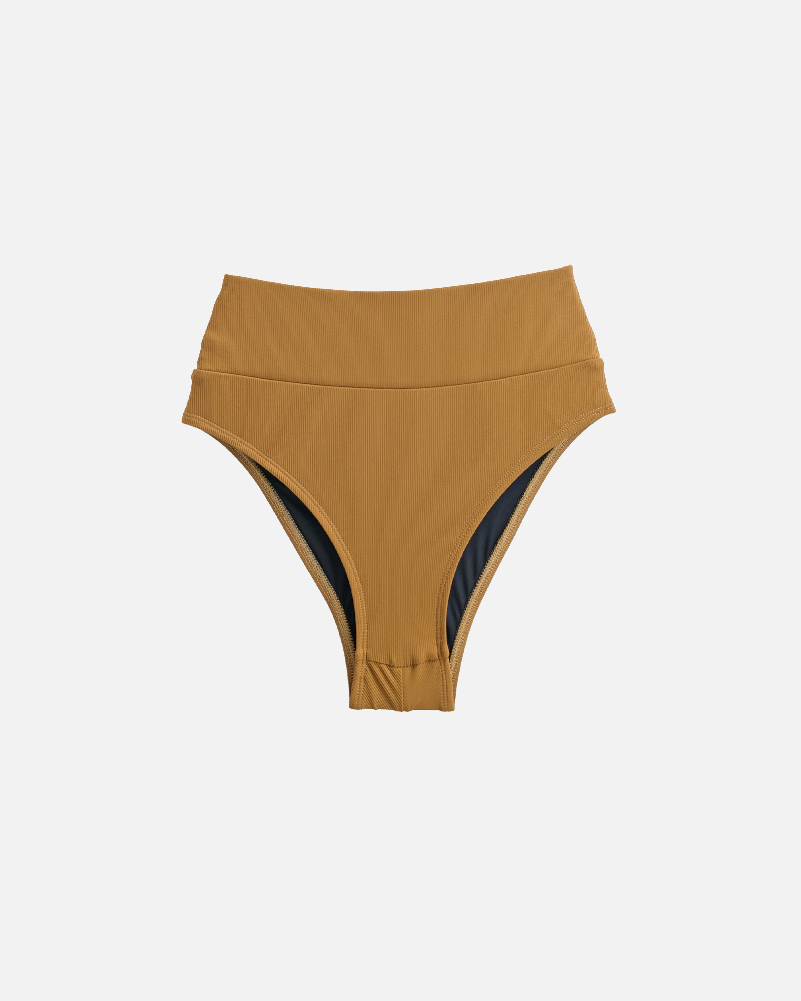 【羅紋陶褐】HWm 高腰蜜挖臀泳褲