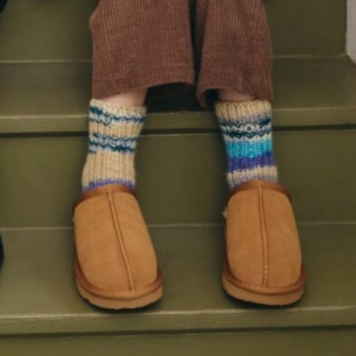 NINOLINDO 麂皮毛絨厚底鞋Suede Clog (大人款) - brown