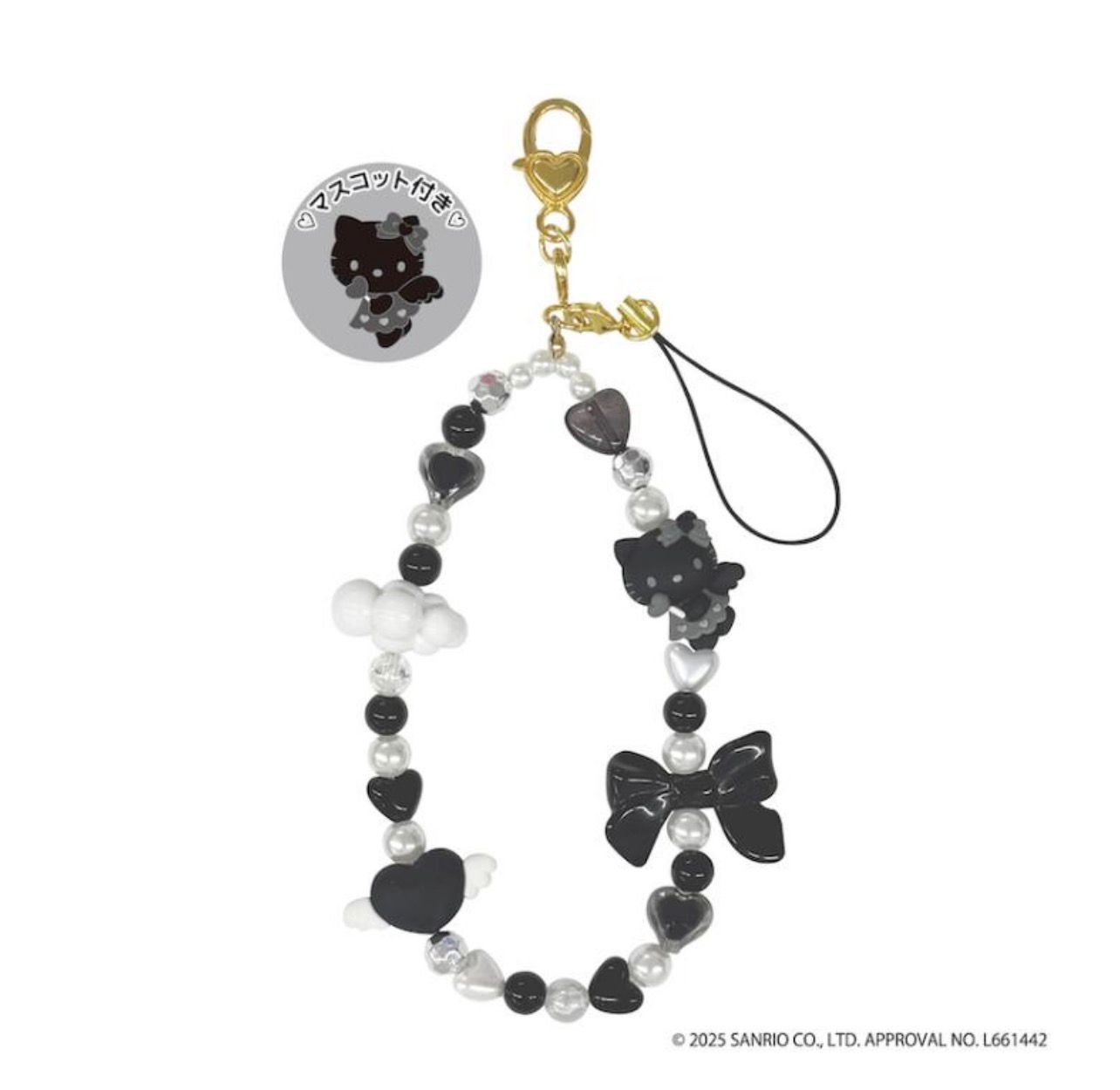 【預購】JN111201 Hello Kitty 「Black Angel 」系列電話繩