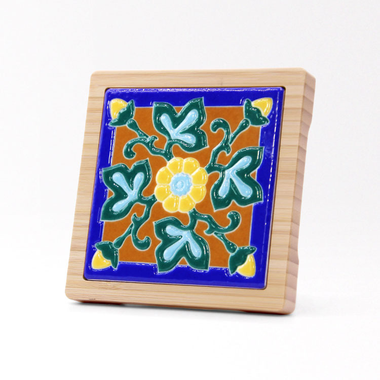 台灣花磚竹杯墊｜永恆