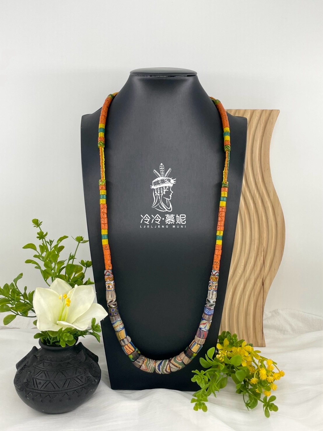 W-No.3傳統花珠單串長鍊80cm