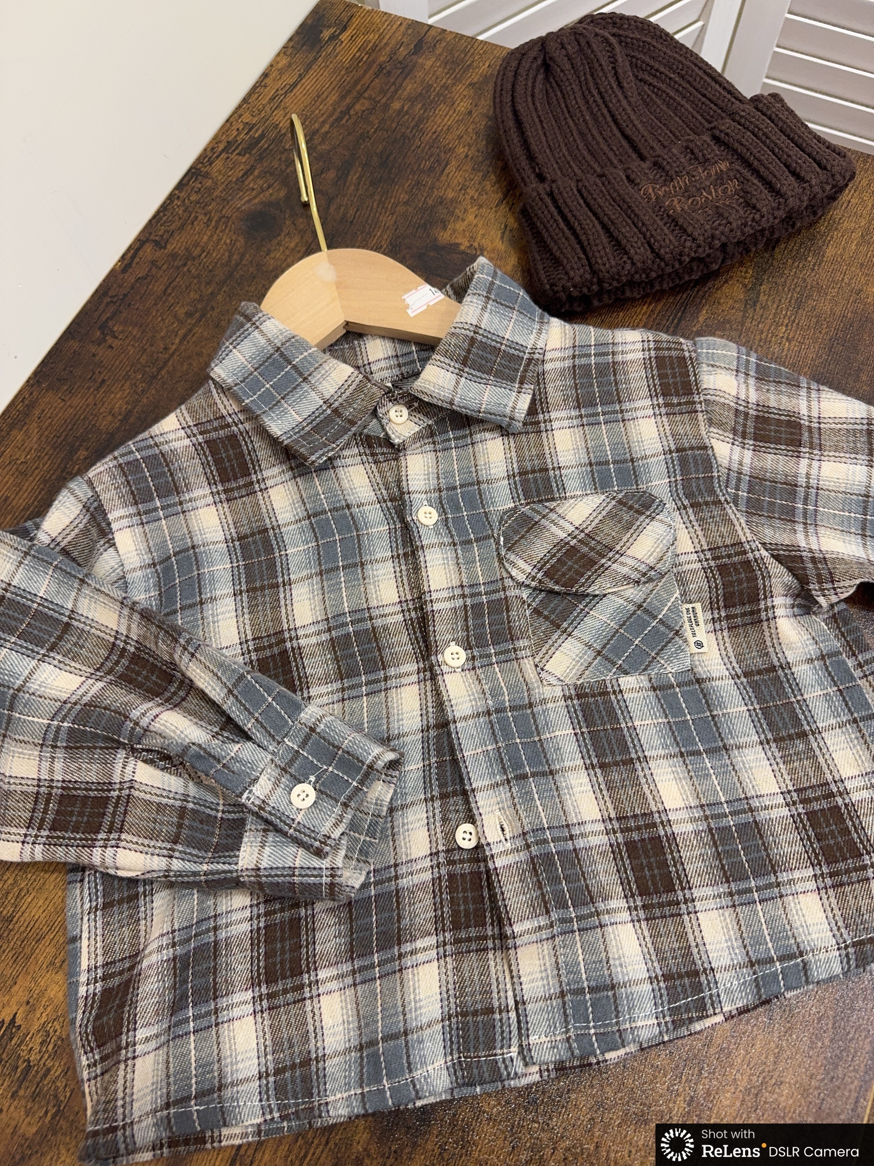 NH6619小口袋格子襯衫