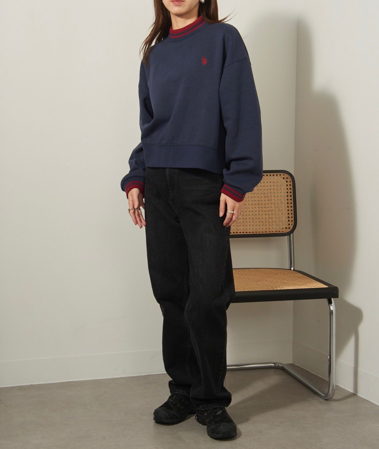 【預購】JN111202 U.S. POLO ASSN. 經典高領短衛衣