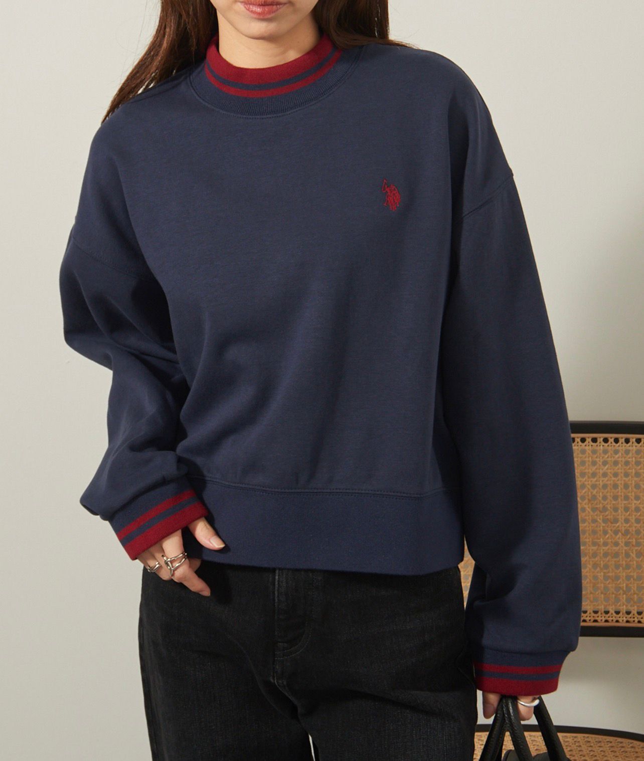 【預購】JN111202 U.S. POLO ASSN. 經典高領短衛衣