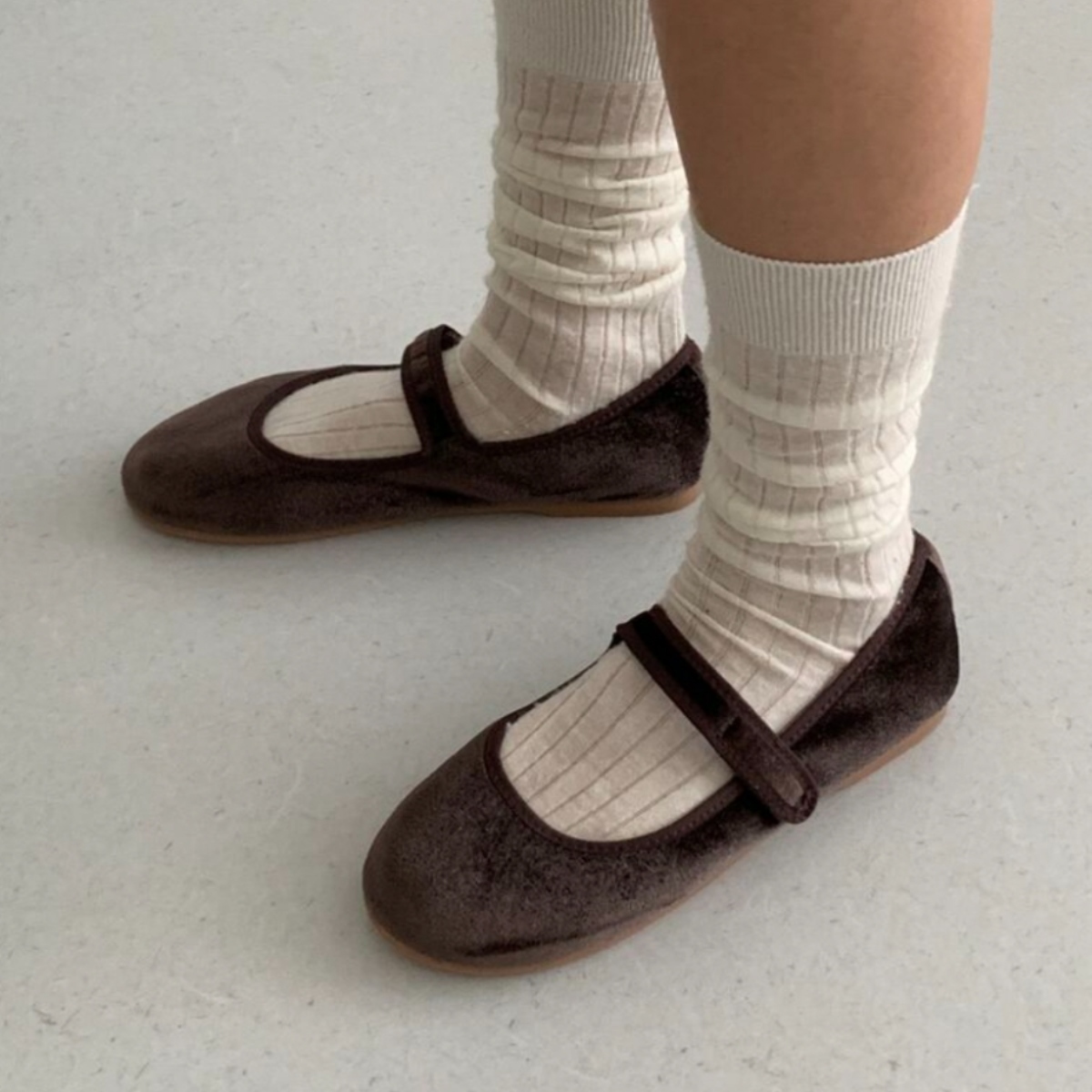 NINOLINDO 天鵝絨瑪莉珍鞋 VELVET maryjane(大人款) - brown