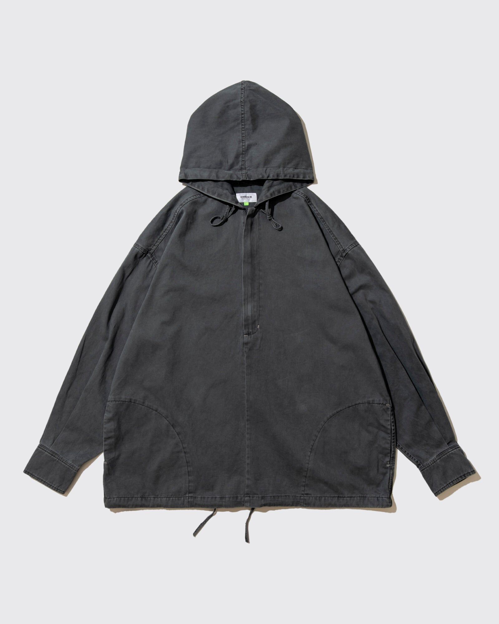 Demarcolab｜ 1NE2WO DENIM ZIP HOOD OVERSHIRT (GREY)