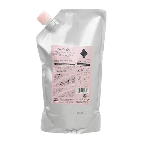 日本 Milbon Jemile Fran D Shampoo for coarse hair 1000ml 柔順滋養洗髮水
