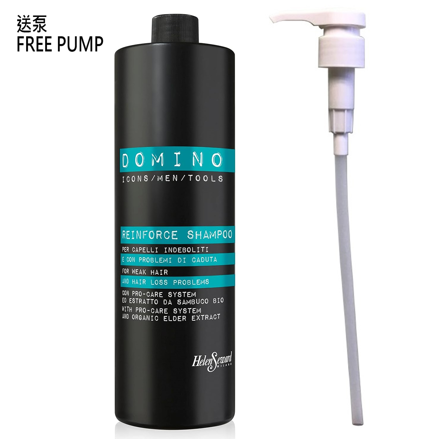 Helen Seward Domino Reinforce Shampoo 1000ml (Free Pump)男士有機活髮洗頭水 (Authorized Dealer Import)