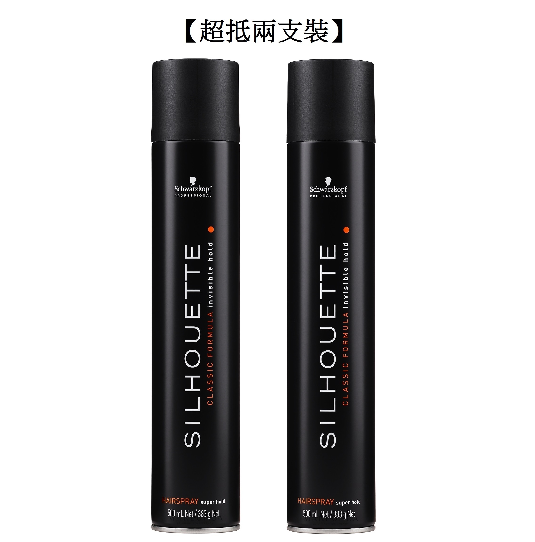 【超抵兩支裝】Schwarzkopf Silhouette Super Hold Hairspray (500ml x2) 特強定型噴霧