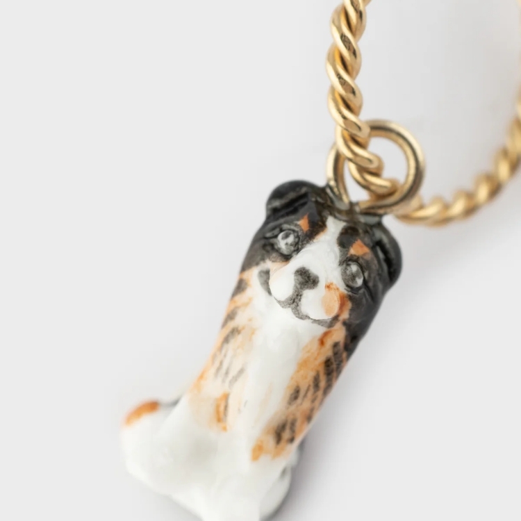 牧羊犬迷你圈型耳環-單只