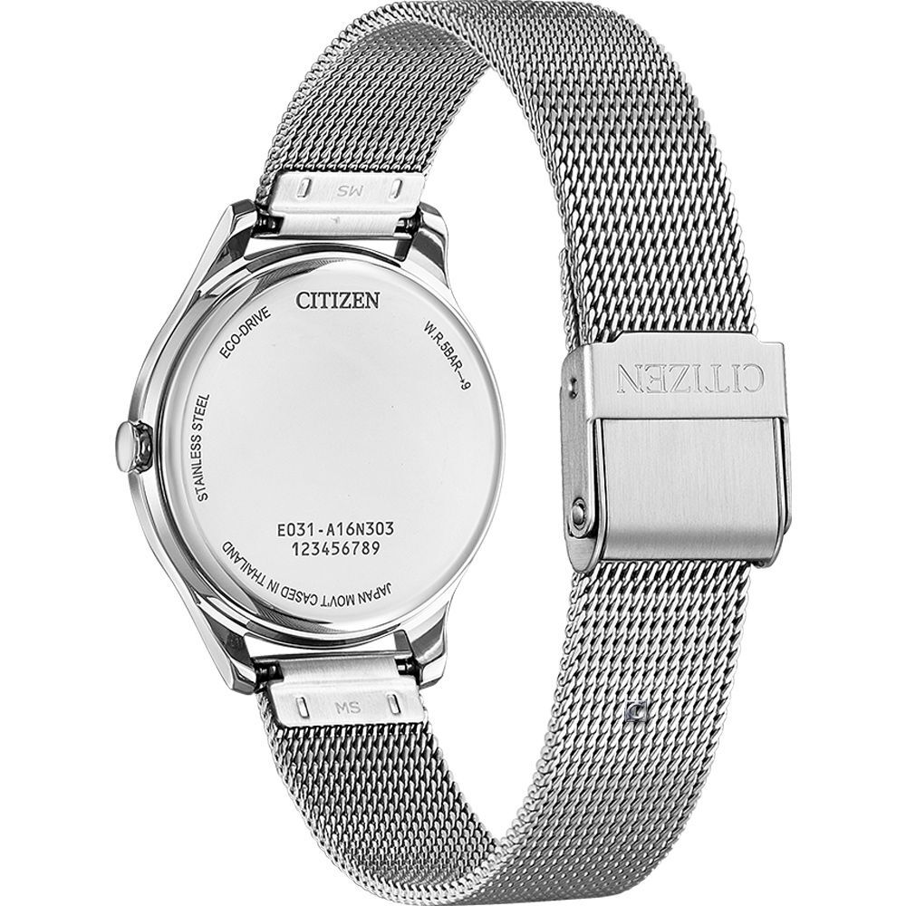 萬年鐘錶 - Citizen 星辰錶   藍調之夜米蘭錶帶光動能女錶 EM0501-89M 錶徑 32MM