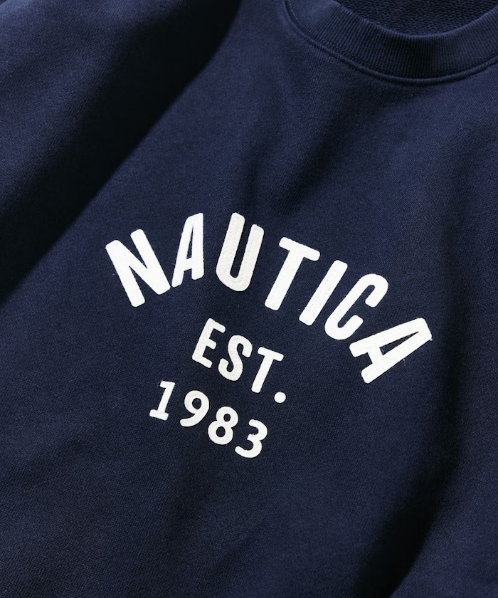 日本 Nautica Felt Patch Arch Logo Crewneck Sweatshirt