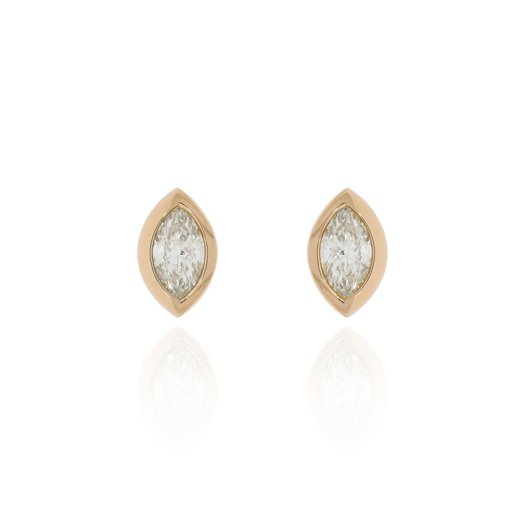 馬眼形鑽石耳環