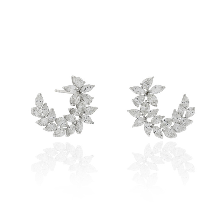 獨特造型鑽石耳環