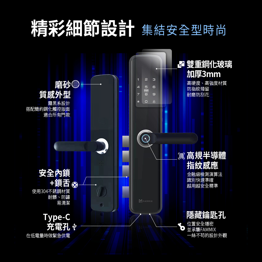 Fammix,菲米斯,智能門鎖,門鎖,Fammix智能門鎖,1620 夫妻生活,換掉建商附的電子鎖!CP超高但好用嗎?密碼拍給你看也不怕,1620,台灣品牌FAMMIX,五合一指紋電子鎖,FAMMIX菲米斯電子鎖
