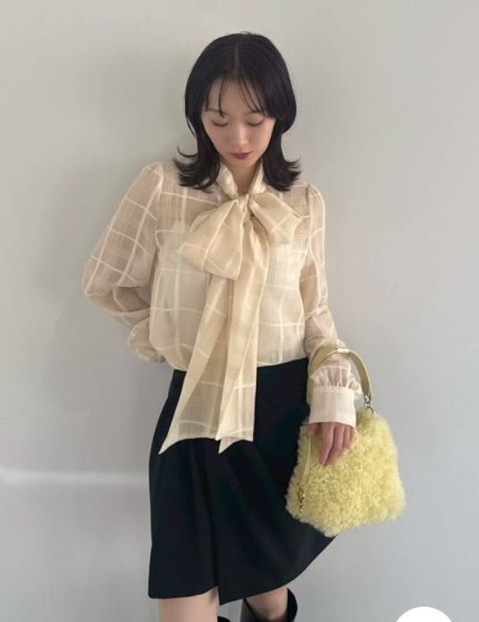 [預購] 折扣 FRAY I.D 大蝴蝶結綁帶雪紡上衣